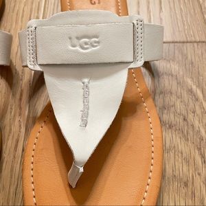 UGG | Shoes | Ugg Gaila Sandal Slip On T Strap Thong White Ivory Leather Womens Size 85 | Poshmark